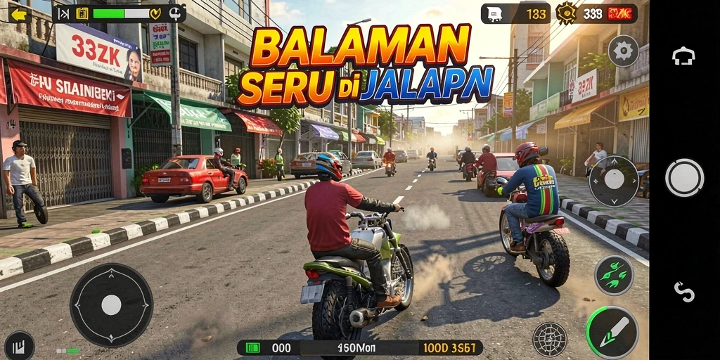 Gameplay balapan seru di 33ZK dengan mobil cepat.