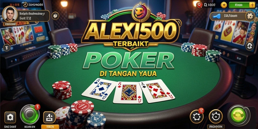 Screenshot ALEXIS500 menunjukkan gameplay poker yang seru dan interaktif.