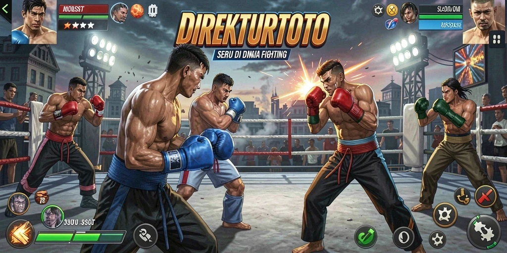 Tampilan gameplay seru dalam pertarungan fighting di DIREKTURTOTO.