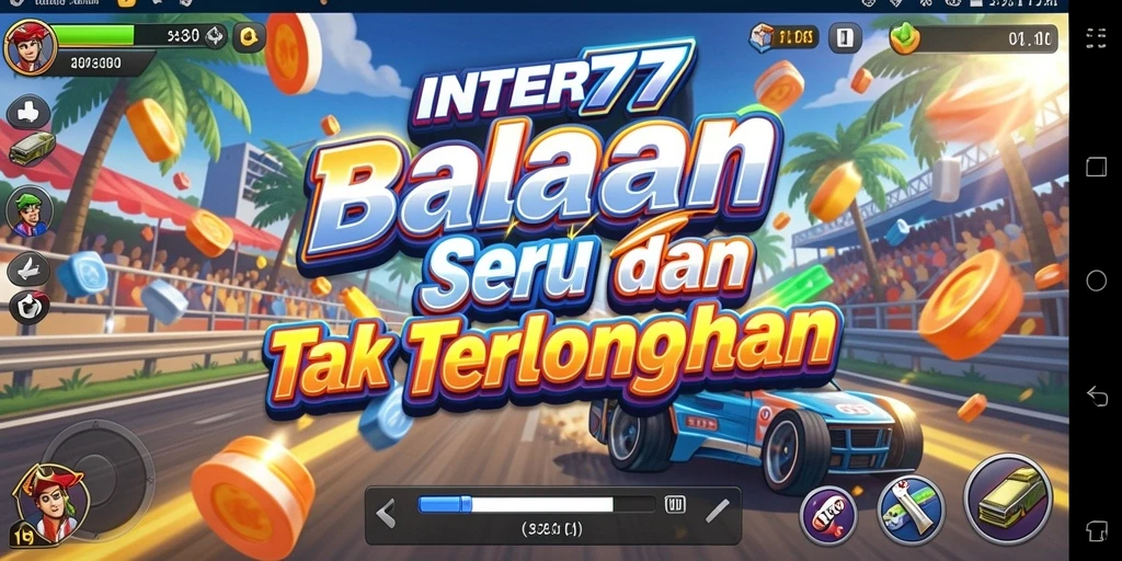 Gameplay INTER77 yang mendebarkan di trek balap.