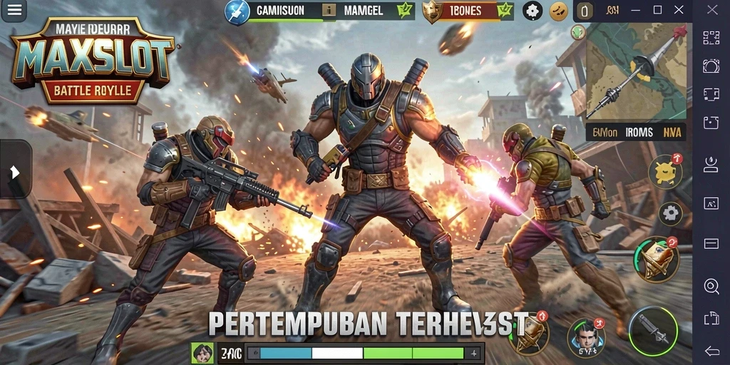 Tampilan gameplay menegangkan dalam MAXSLOT, penuh aksi dan strategi.