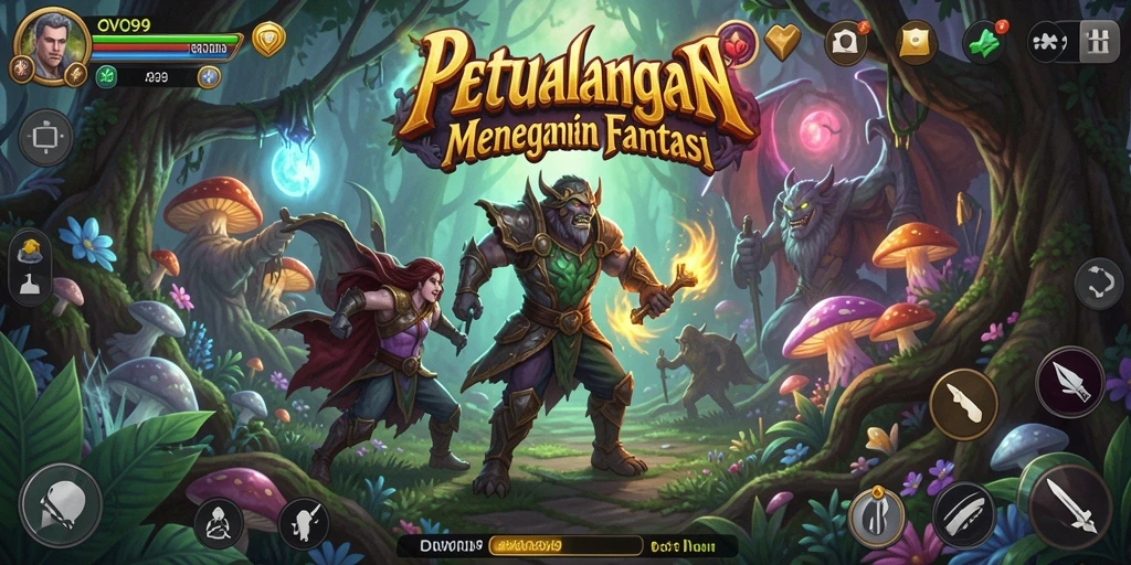 Tampilan gameplay OVO99 yang penuh aksi dan petualangan.