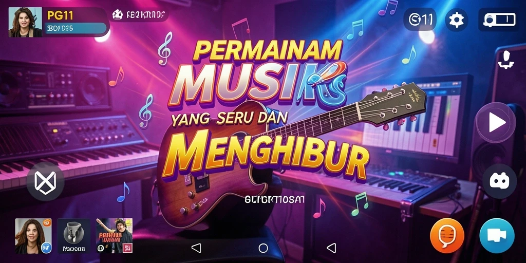Tampilan gameplay PG11 dengan berbagai tantangan musik yang menarik.