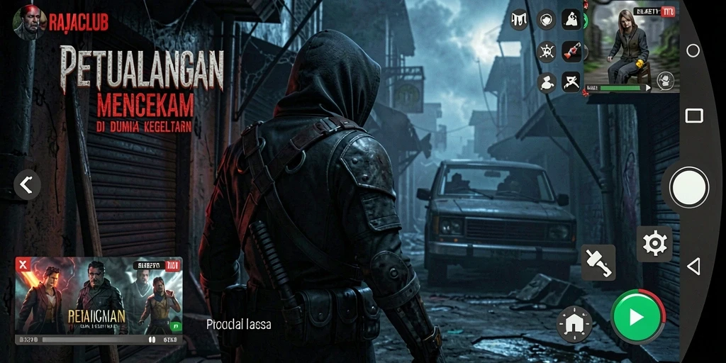Tampilan gameplay RAJACLUB yang menegangkan dan menyeramkan.